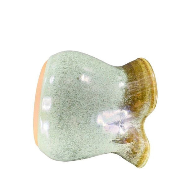 Hand Made Studio Art Pottery Pitcher Carafe Handles Artist Signed Pottery Green - Picture 4 of 16